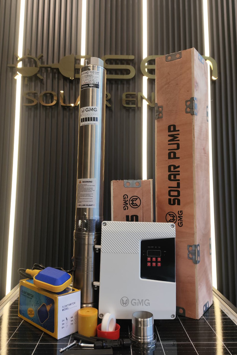 380 Volt 2500 Watt Maks 148 Metre 9 Ton Serisi 4 Inch Fanlı Sürücülü Ve Şebeke Destekli Su Bittiğinde Durma Özelliğine Sahip Şamandıralı Dc Dalgıç Pompa