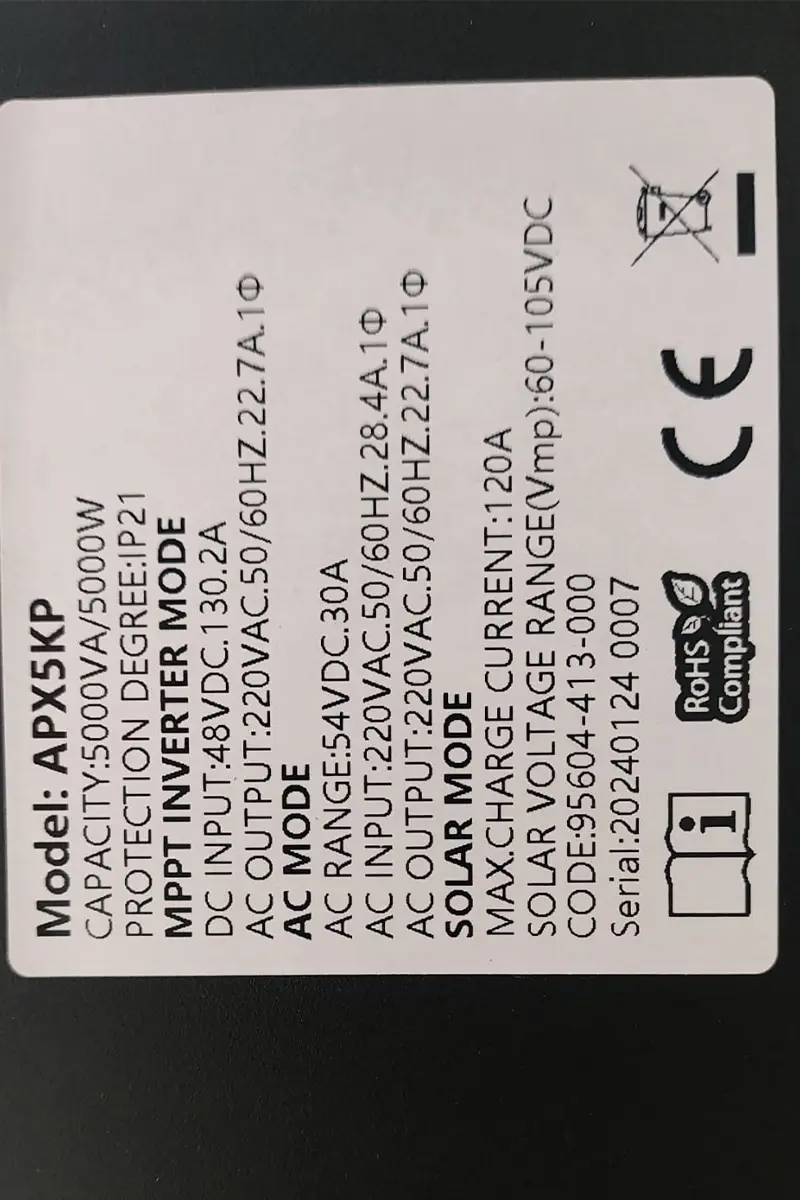 Apx 5000w Pwm Paralellenebilir Özellikli Akıllı Inverter 48v-detail