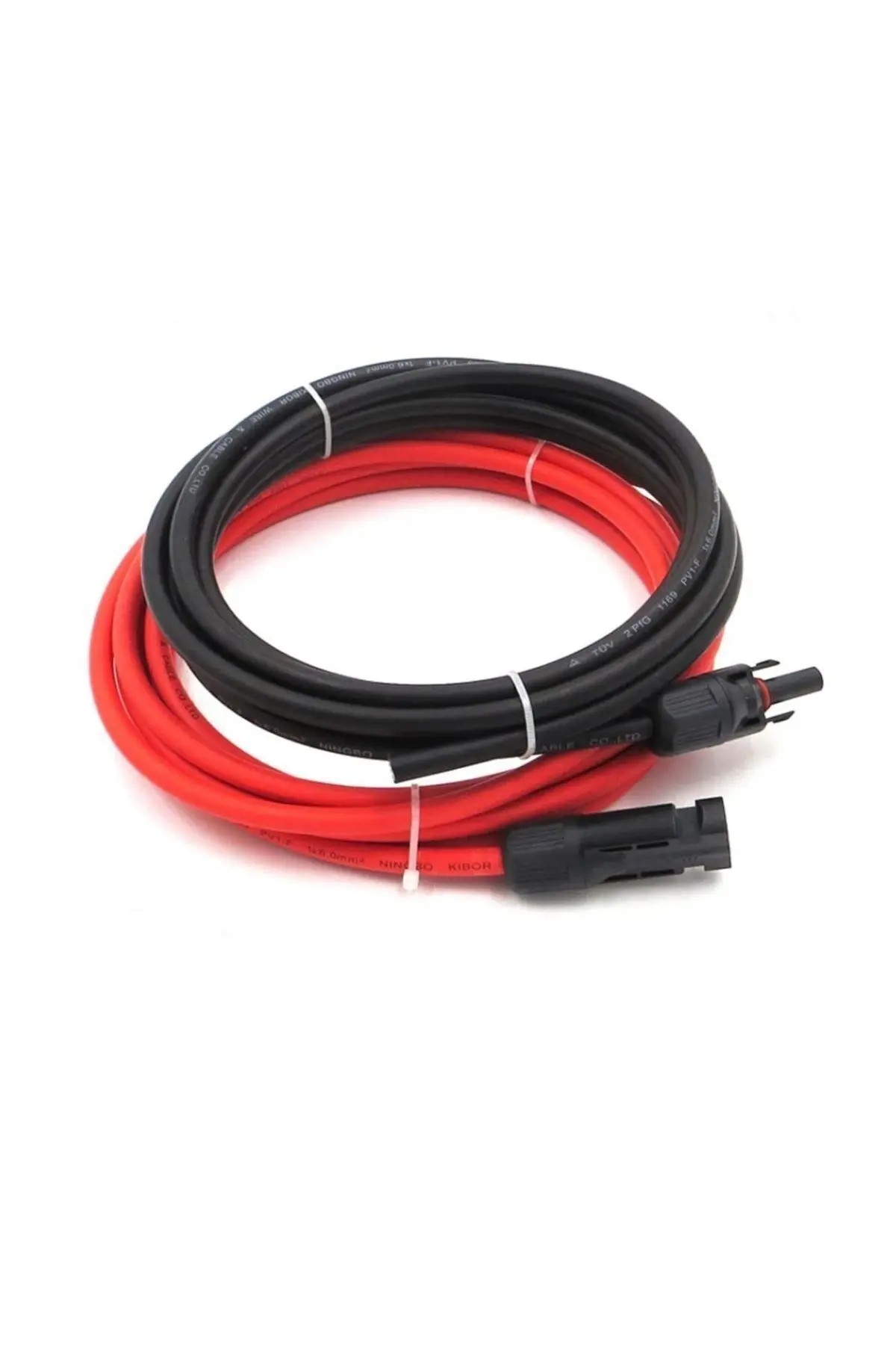 Mc4 Soketli (10m 10m) 20 Metre 6mm Güneş Paneli Hazır Solar Kablo Siyah Kırmızı