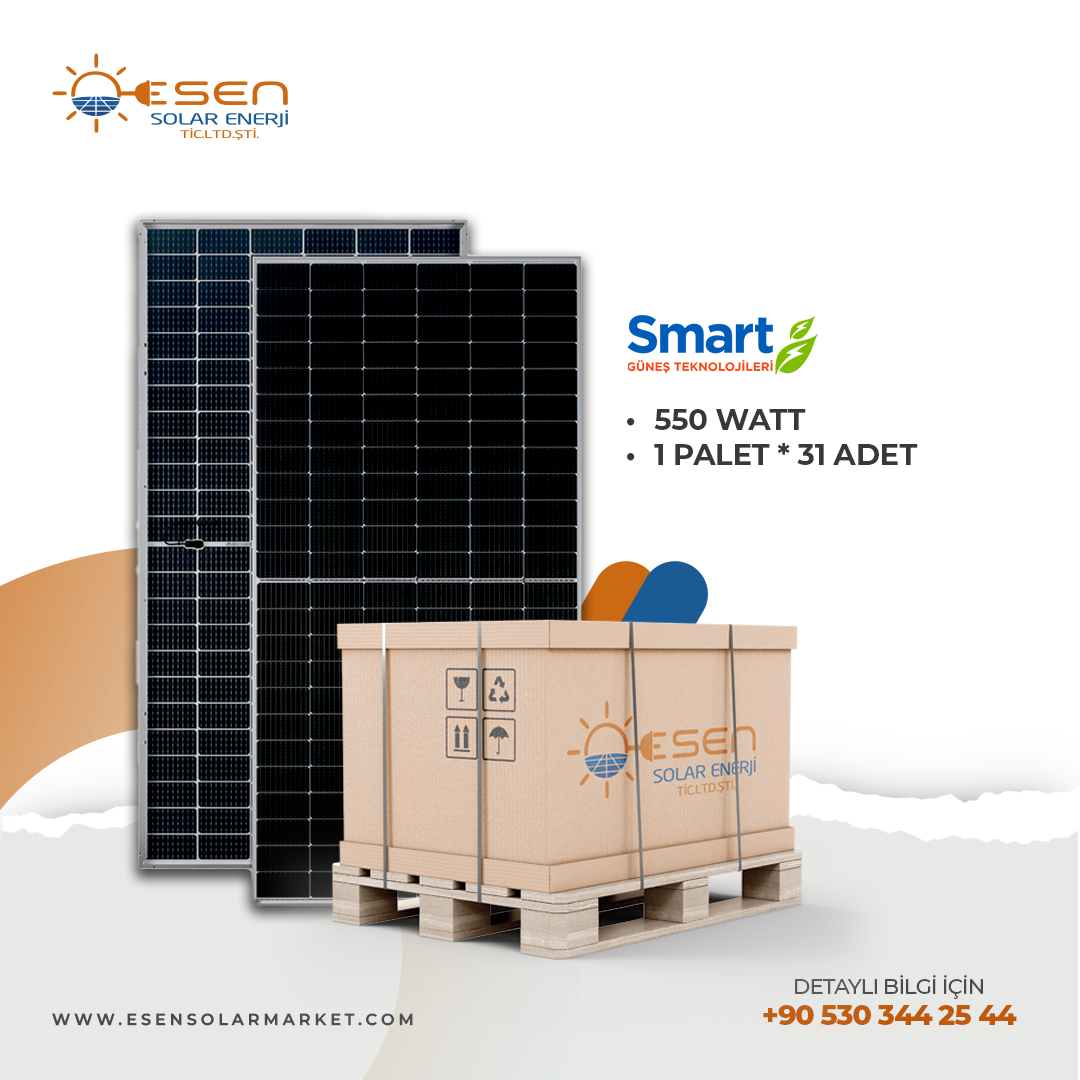 550w Monokristal 1 Palet - (31 Adet)