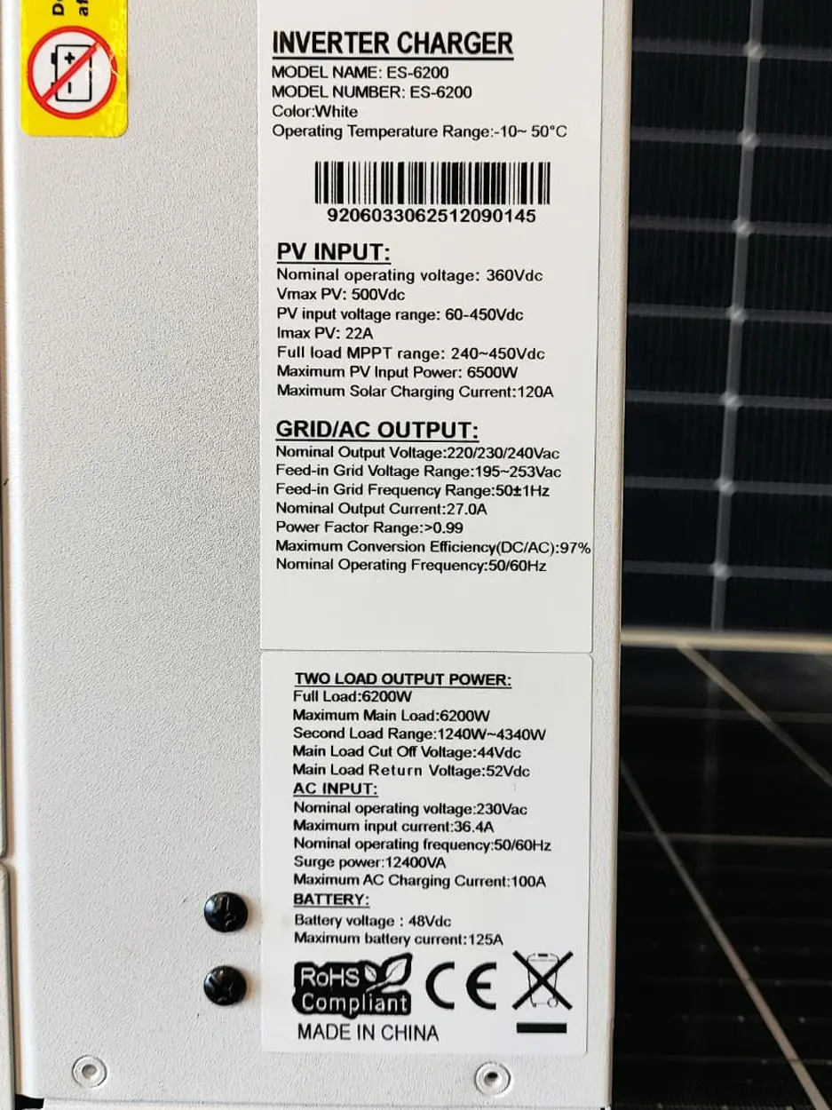6.2kw Mppt Offgrid Rgb Yüksek Voltaj Akıllı Inverter-detail