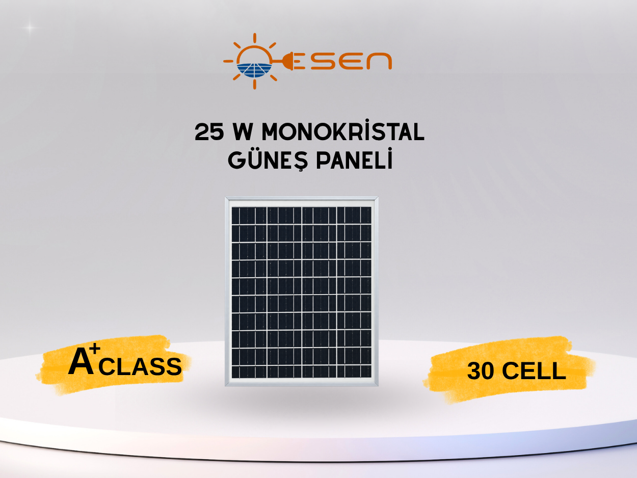 25 W A+ Class Monokristal Güneş Paneli