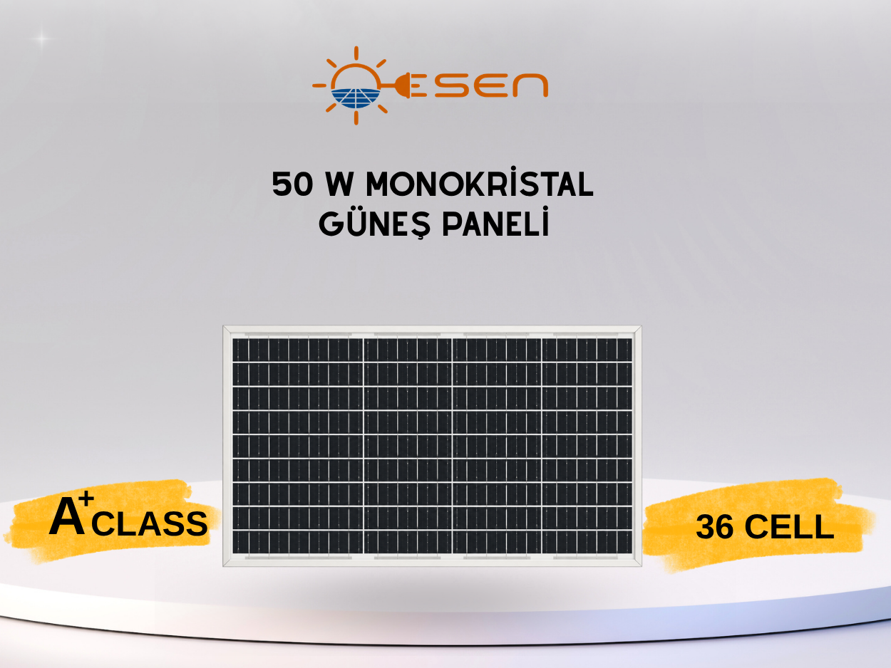 50 W A+ Class Monokristal Güneş Paneli
